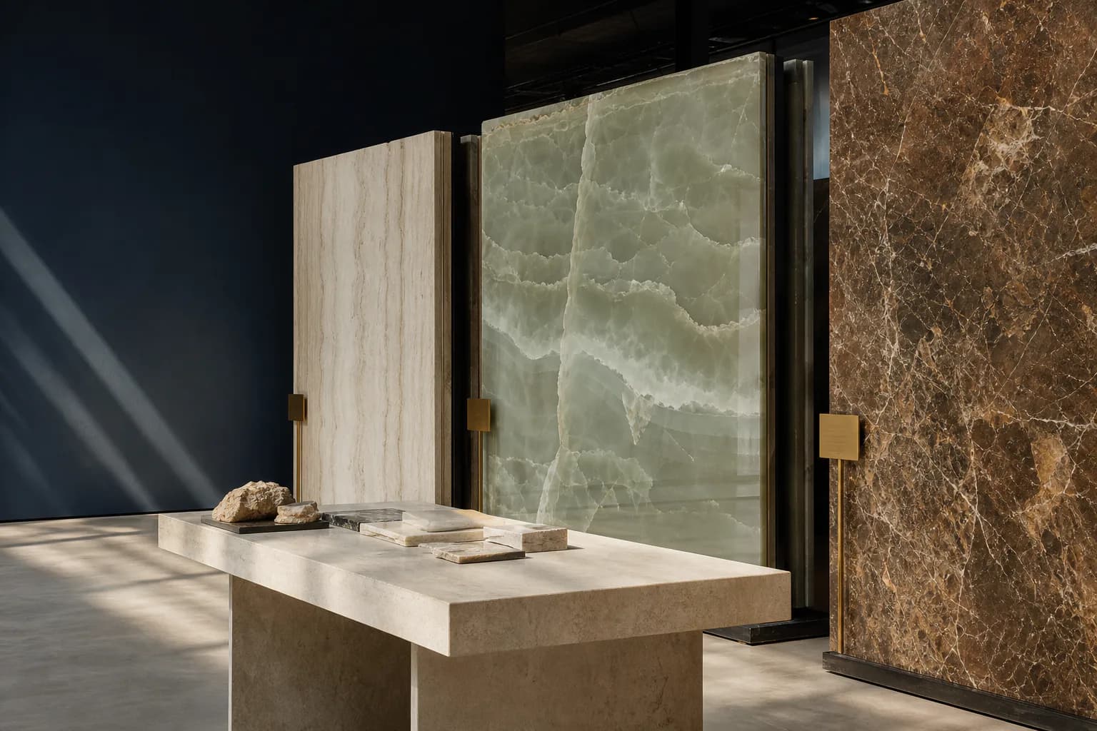 Conceptual natural stone selection studio
